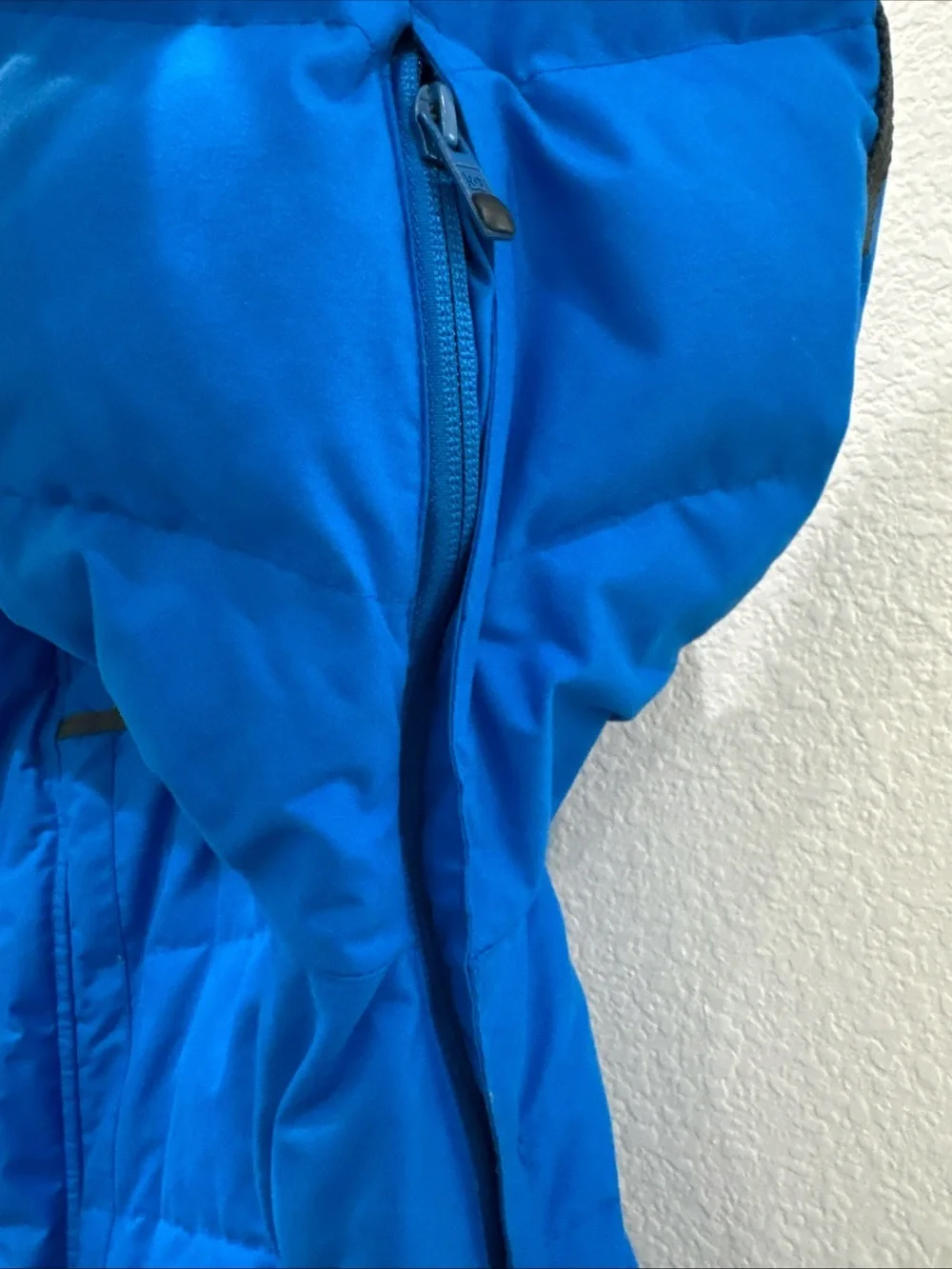 DC Shoes Mens Large Blue Down Snowboard Ski Jacket EXOTEX 5K Hooded Winter Coat